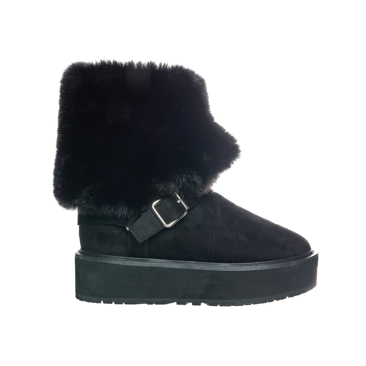 AR-3538 Belted Platform Fur Boots