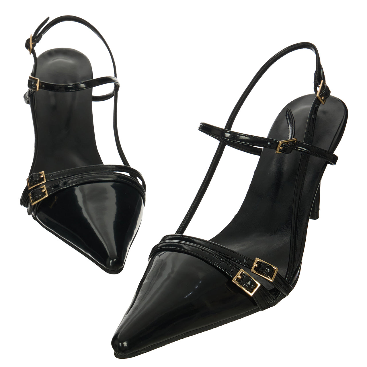 AR-3539 Enameled Strap Slingback High Heels