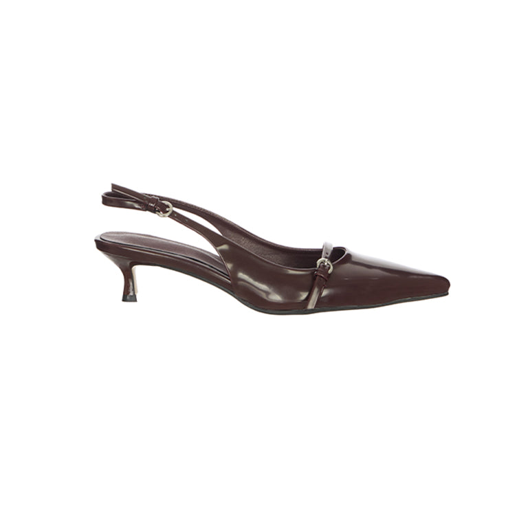 AR-3540 Buckle Strap Slingback Kitten Heel