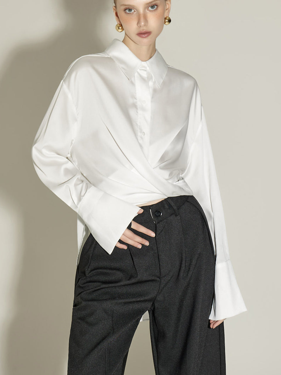 B2882 Satin Twist Blouse