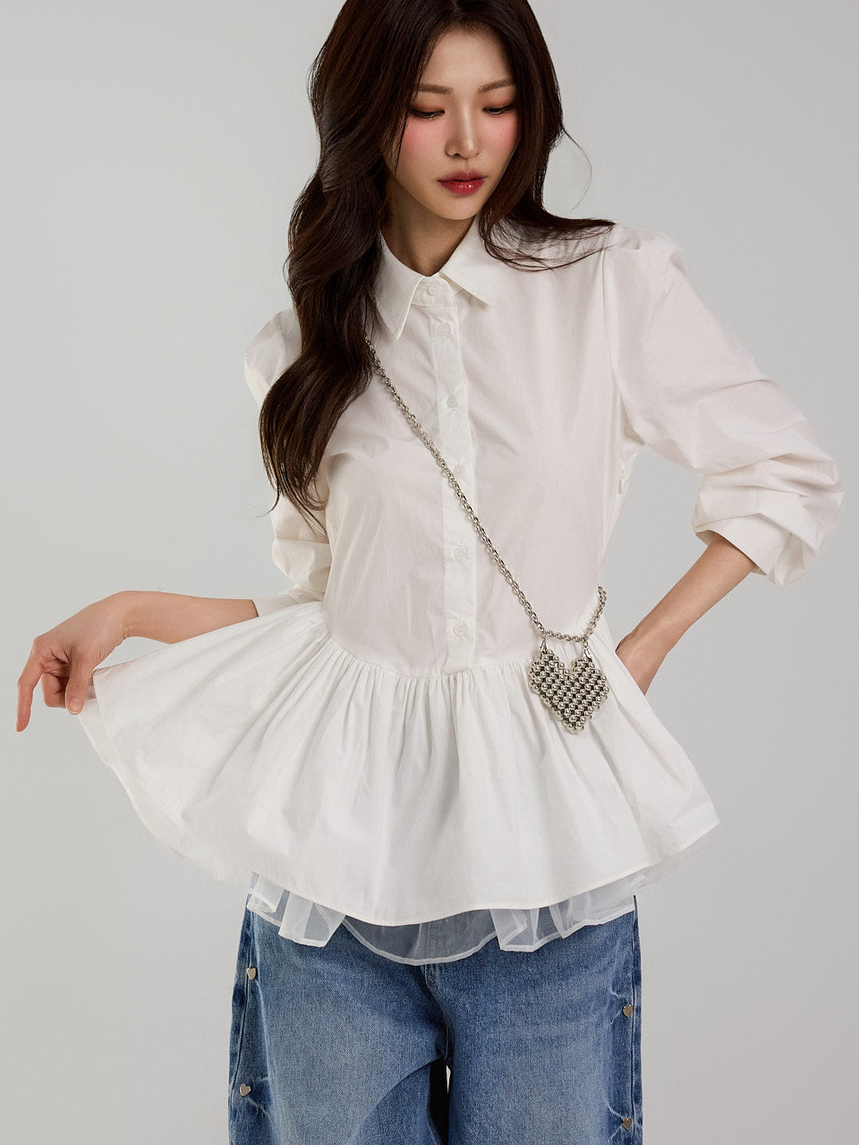 B3049 Frilled Blouse