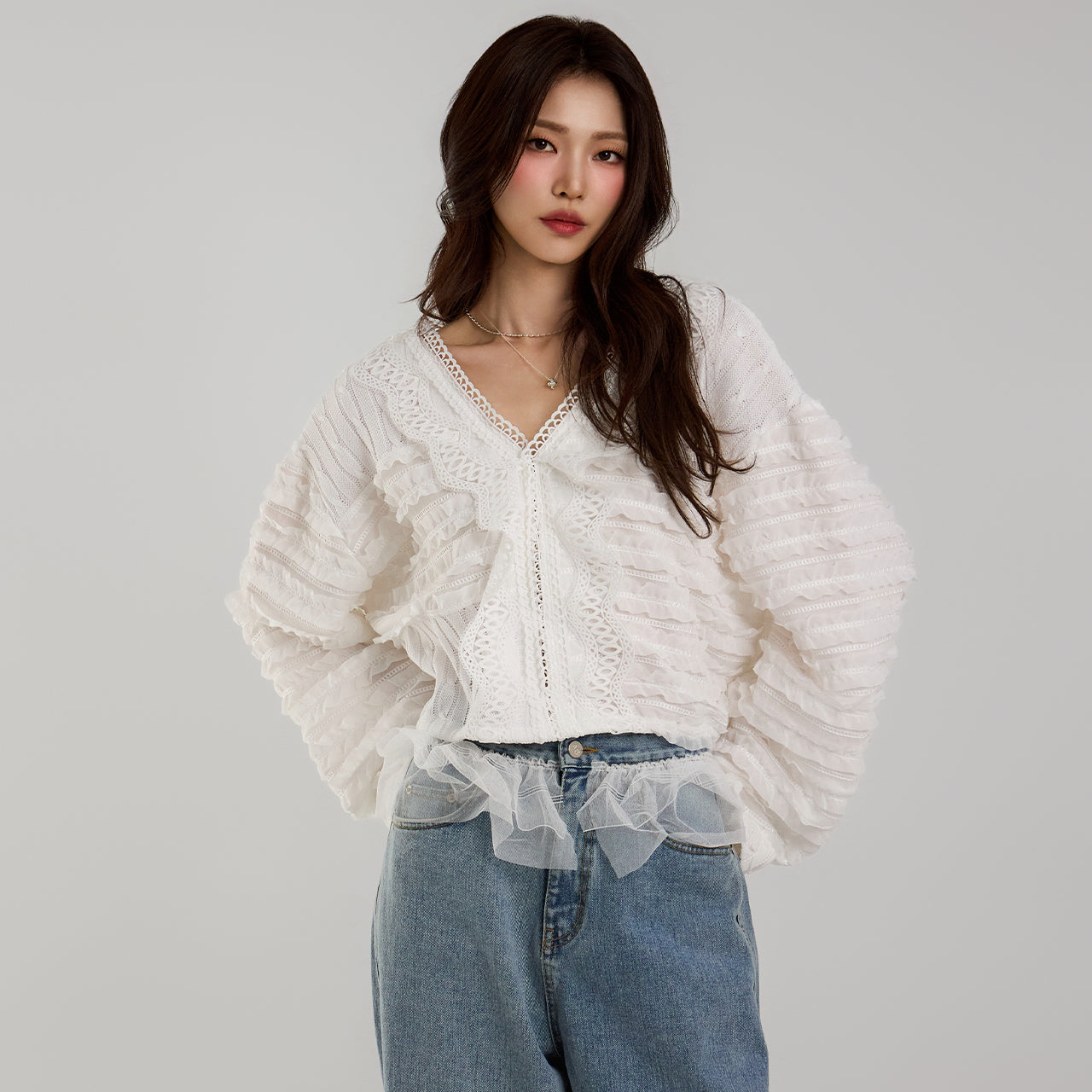 B3051 蕾丝衬衫