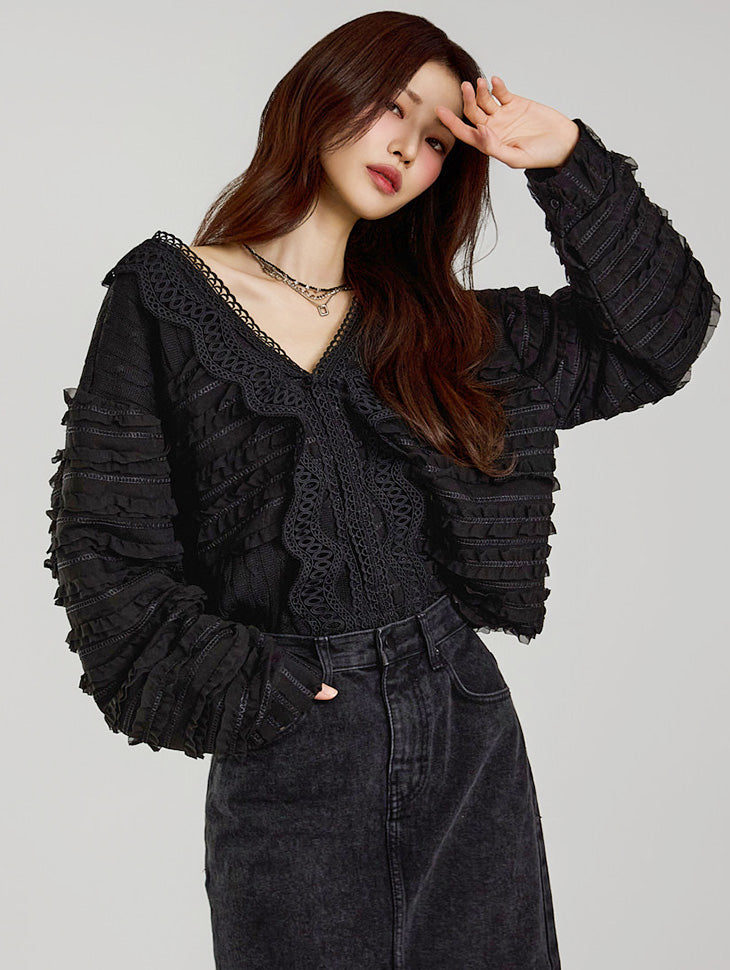 B3051 レースブラウス