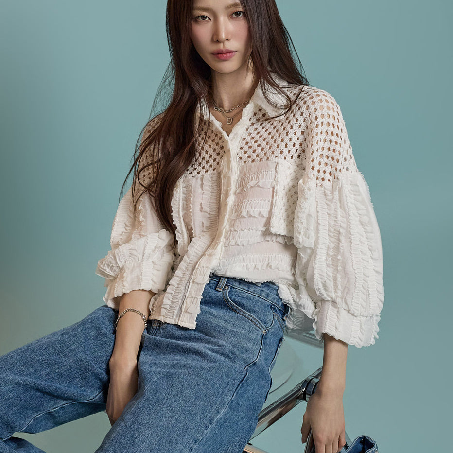 B3063 ネットブラウス