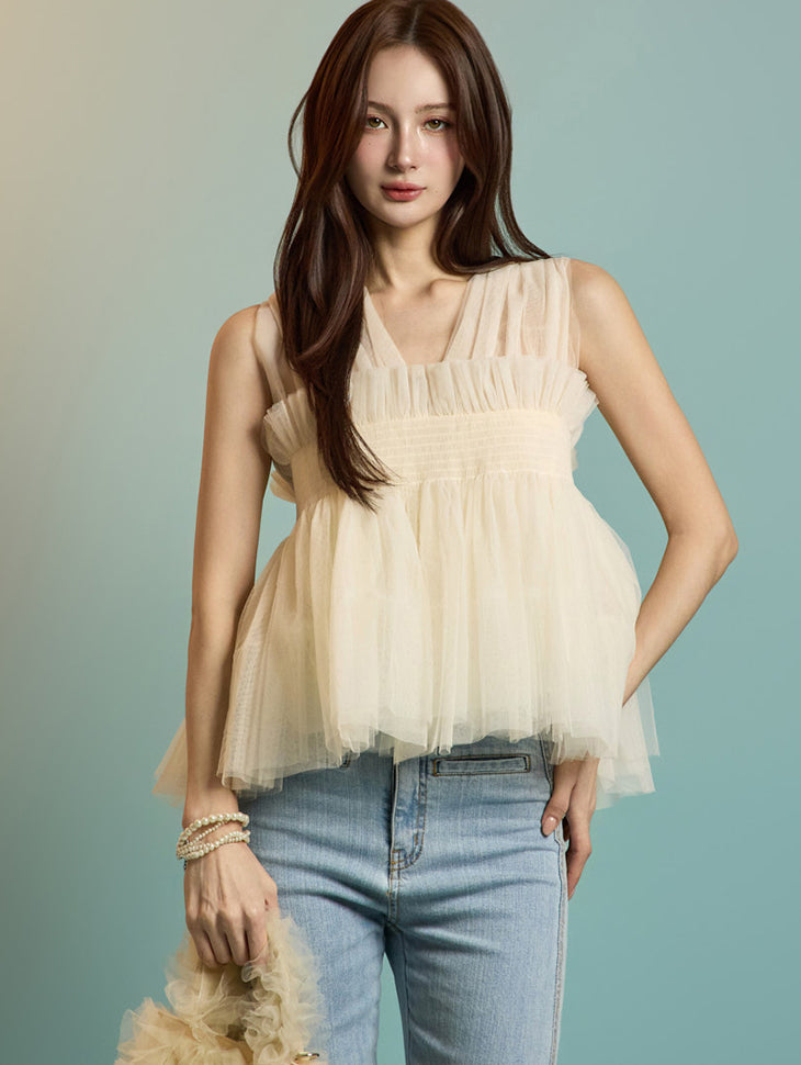 B3076 Tulle Blouse