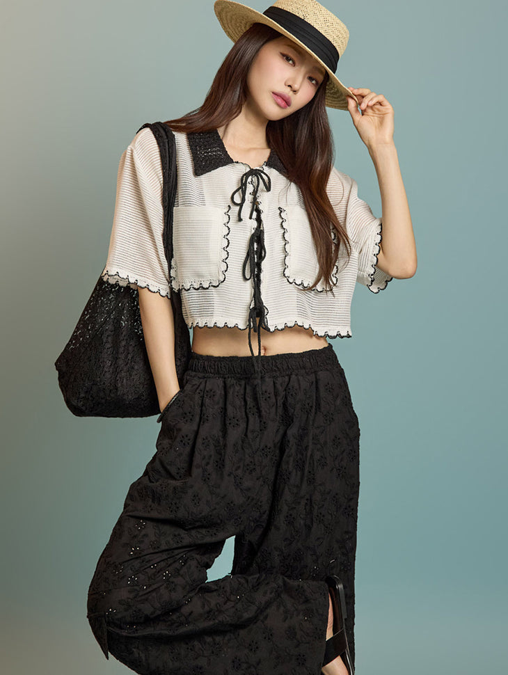 B3080 リボンブラウス