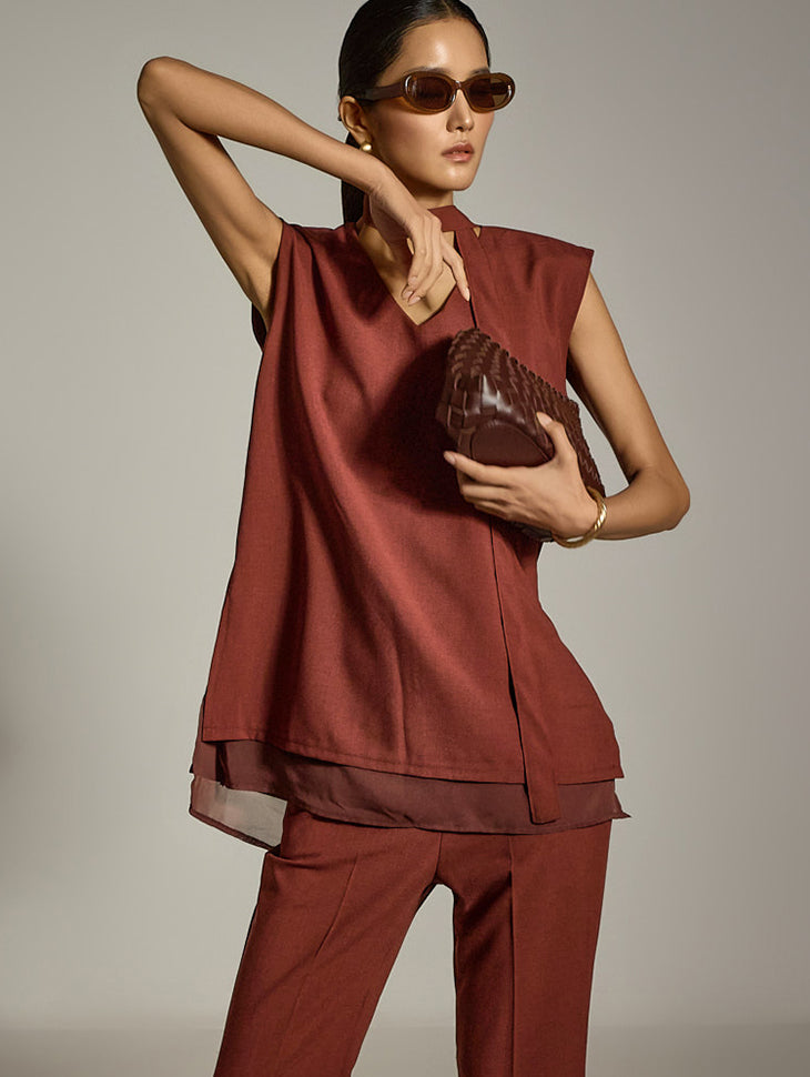 B3086 Sleeveless Blouse with Strap