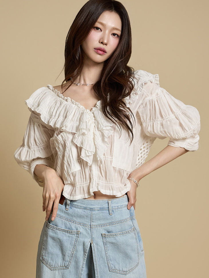 B3097 フリルブラウス