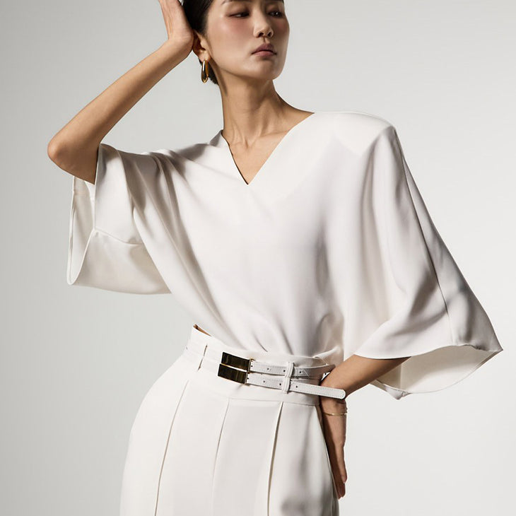 B3175 V领插肩衬衫