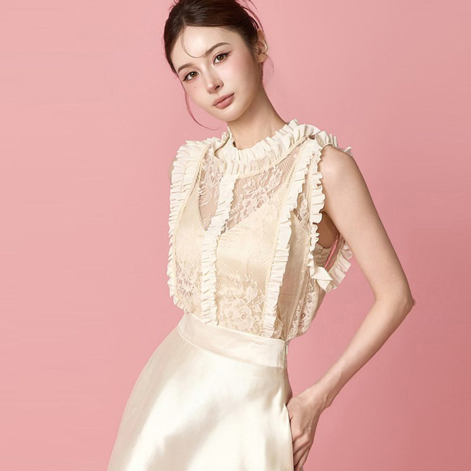 B3229 Frill Lace Blouse