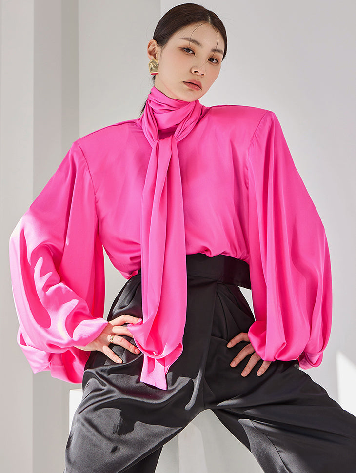 B9144 Blouse with Scarf