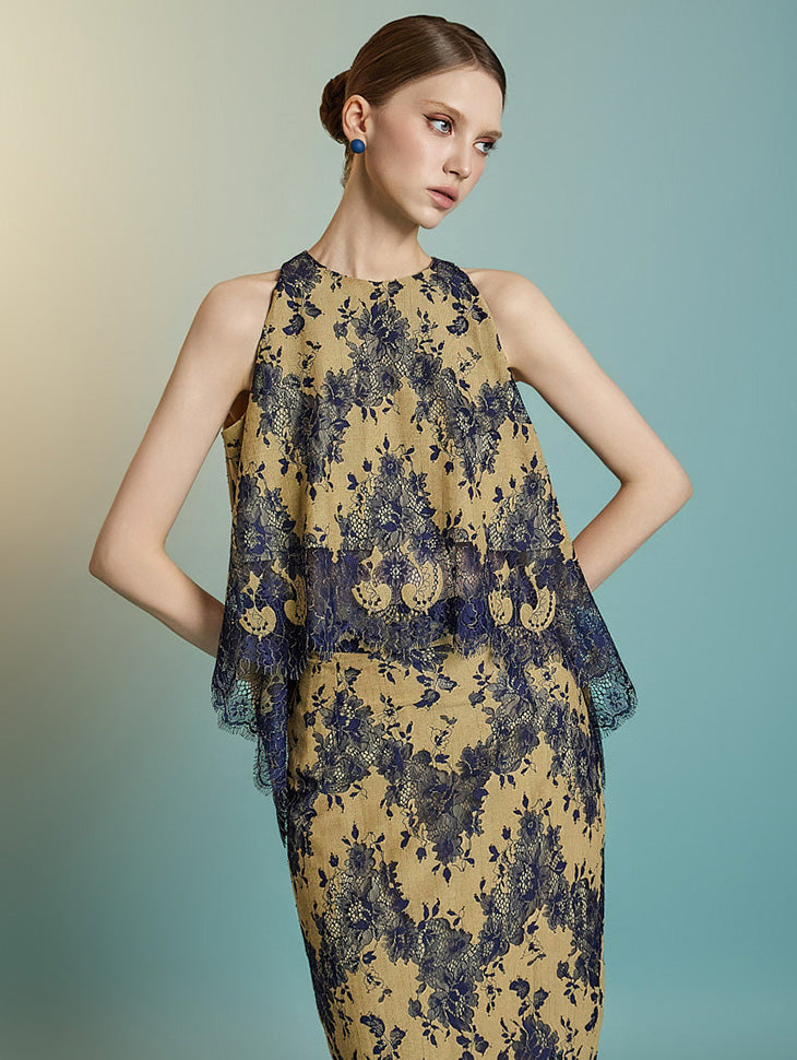 B9185 Floral Lace Blouse