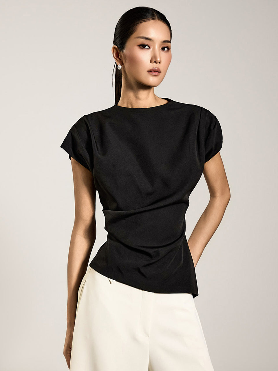 B9196 Gather Shirring Blouse