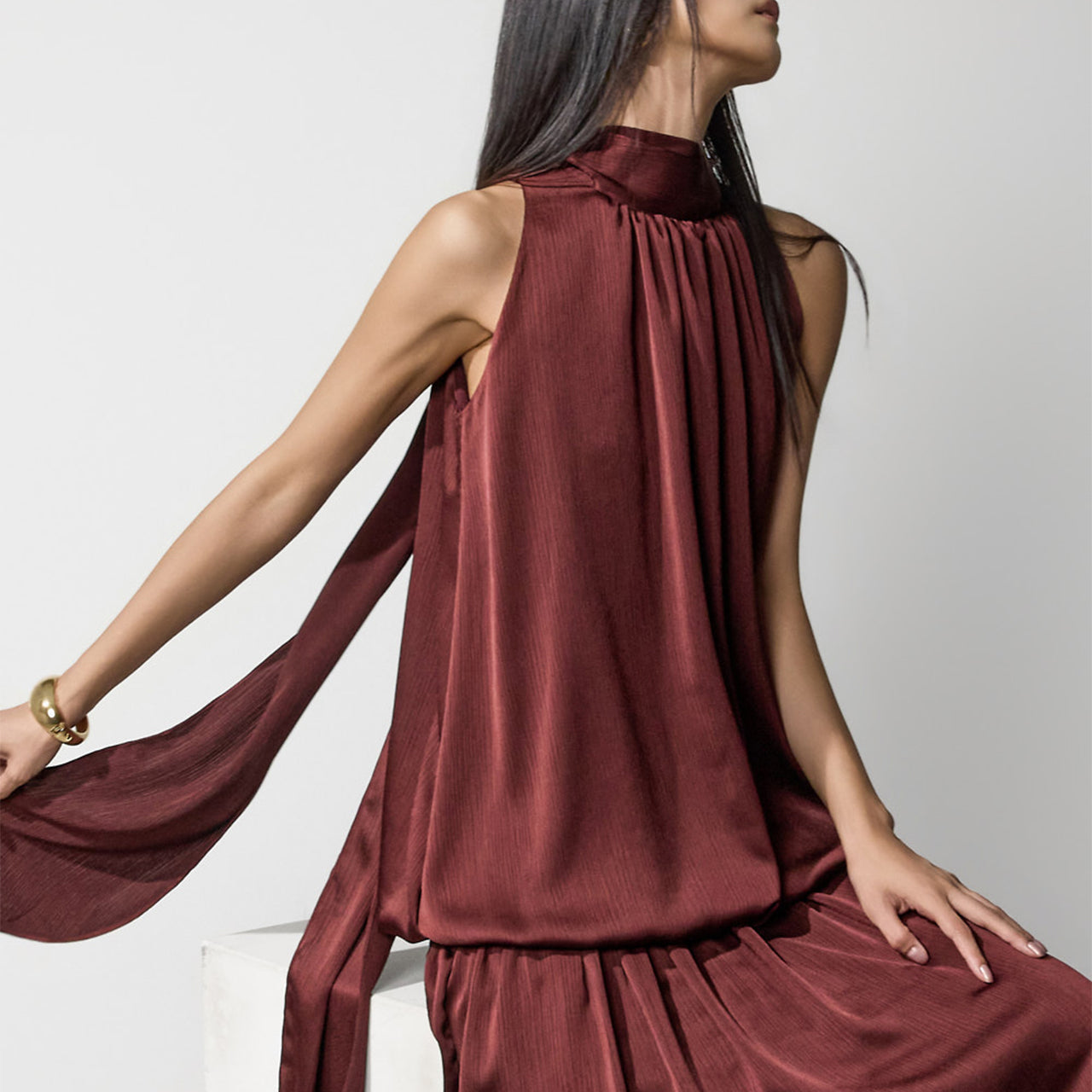 B9226 Scarf Halter Blouse