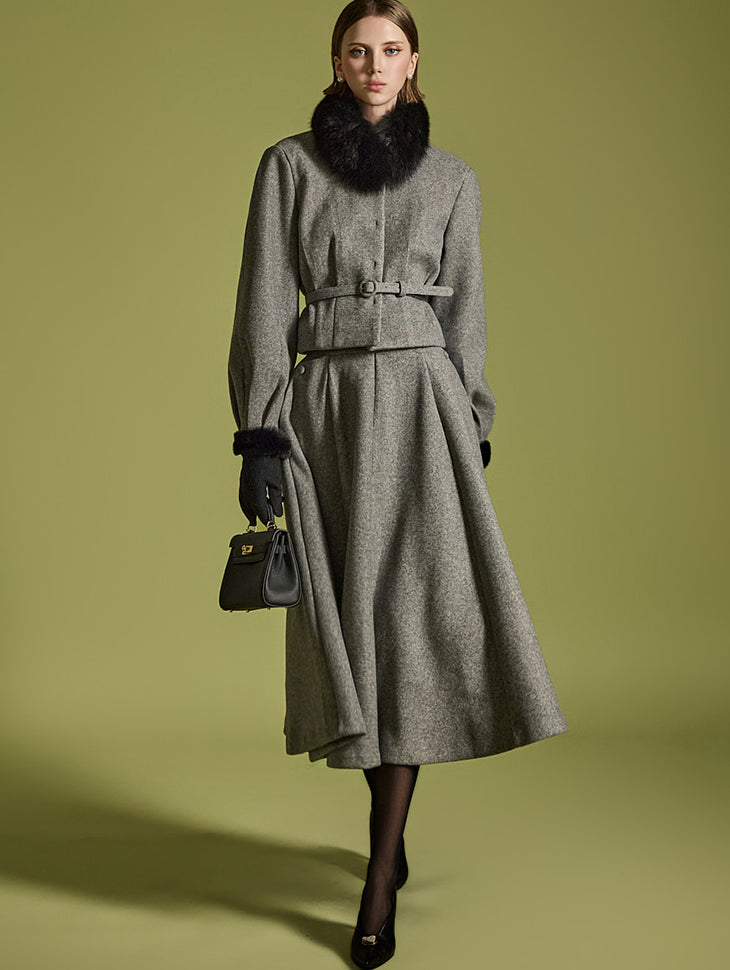 D5135 ベルト付きツーピースセット