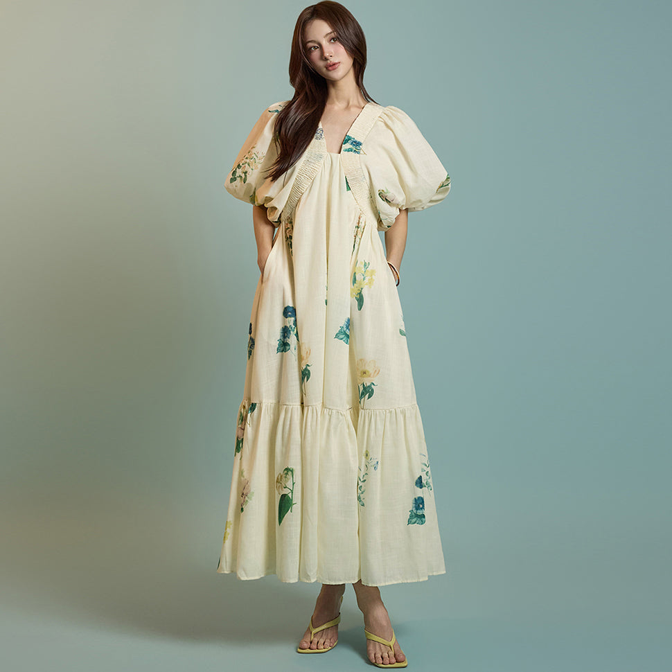 D5180 花朵图案连衣裙