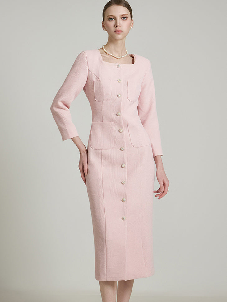 D5190 粗花呢连衣裙