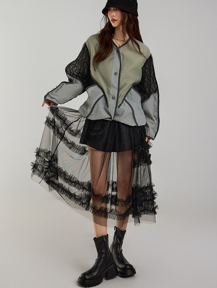 D5206 荷叶边分层连衣裙