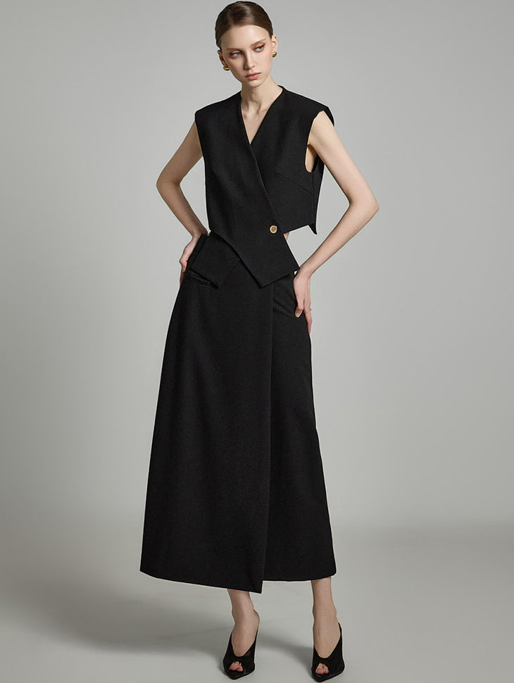 D5225 Vest and Skirt Two Piece