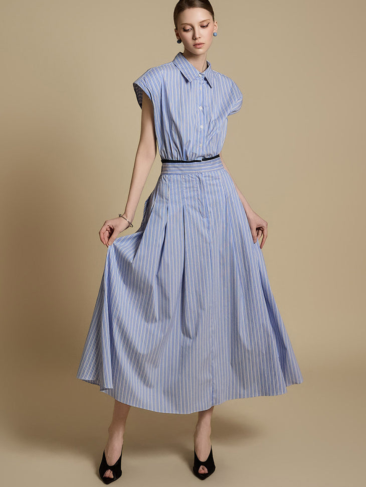 D5235 Stripe Shirt Dress