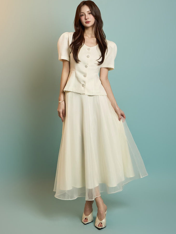 D5242 ツイードツーピースセット