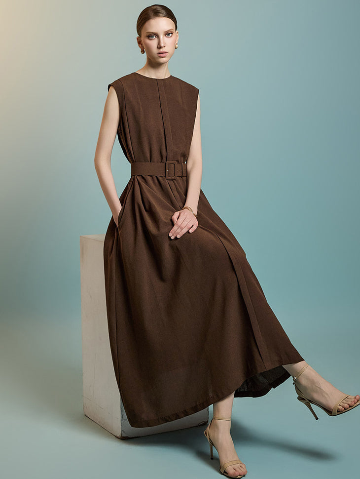 D5275 Sleeveless Dress with Belt