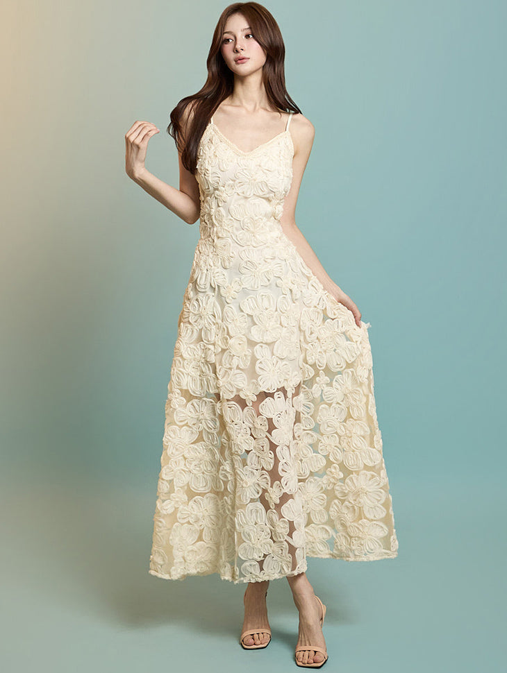 D5277 Chiffon Laced Dress