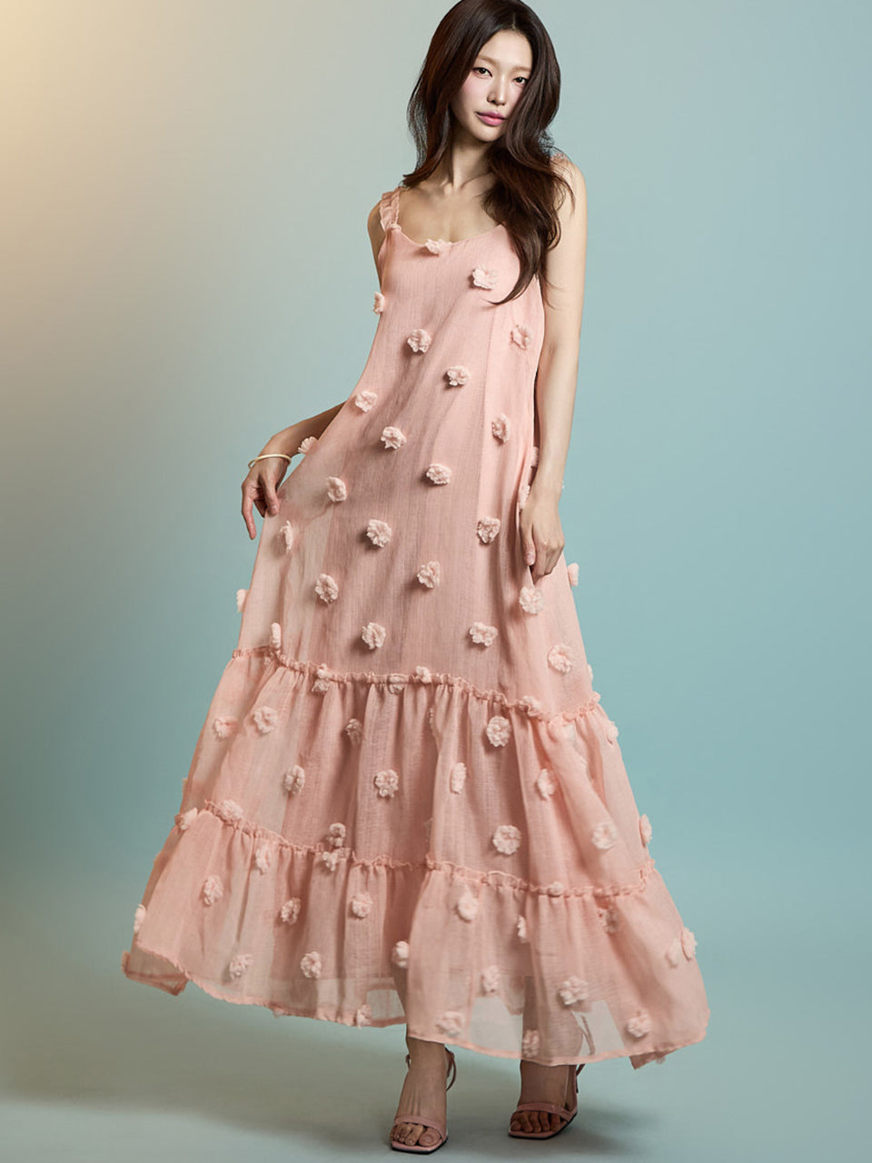D5285 Rose Chiffon Dress