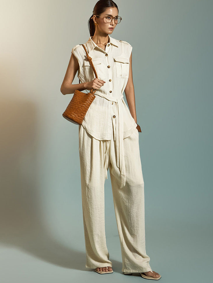 D5315 Linen Two Piece with Belt