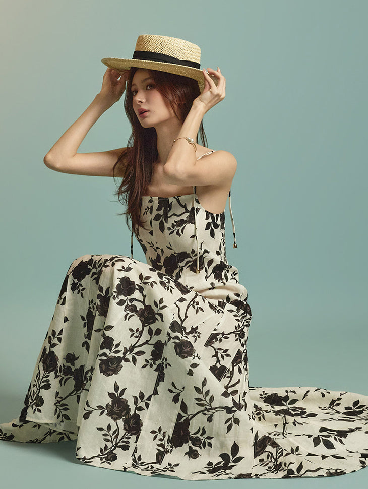 D5340 Linen Patterned Dress