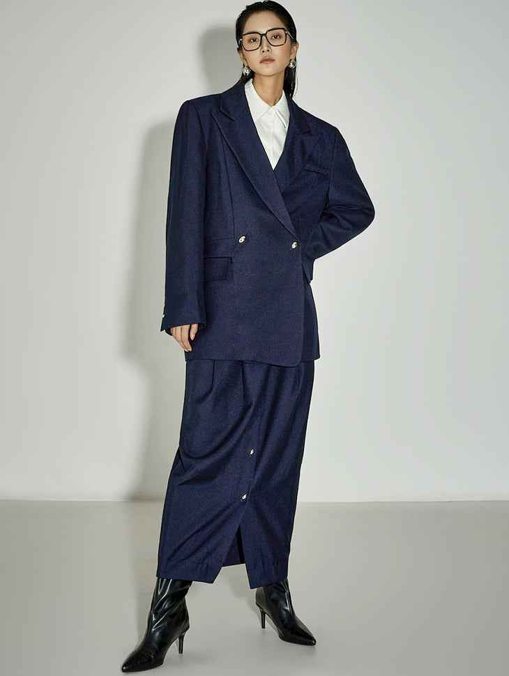 D5364 Button Jacket Two-Piece Set