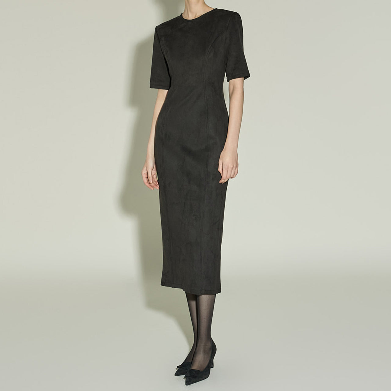 D5409 Suede Slim Dress