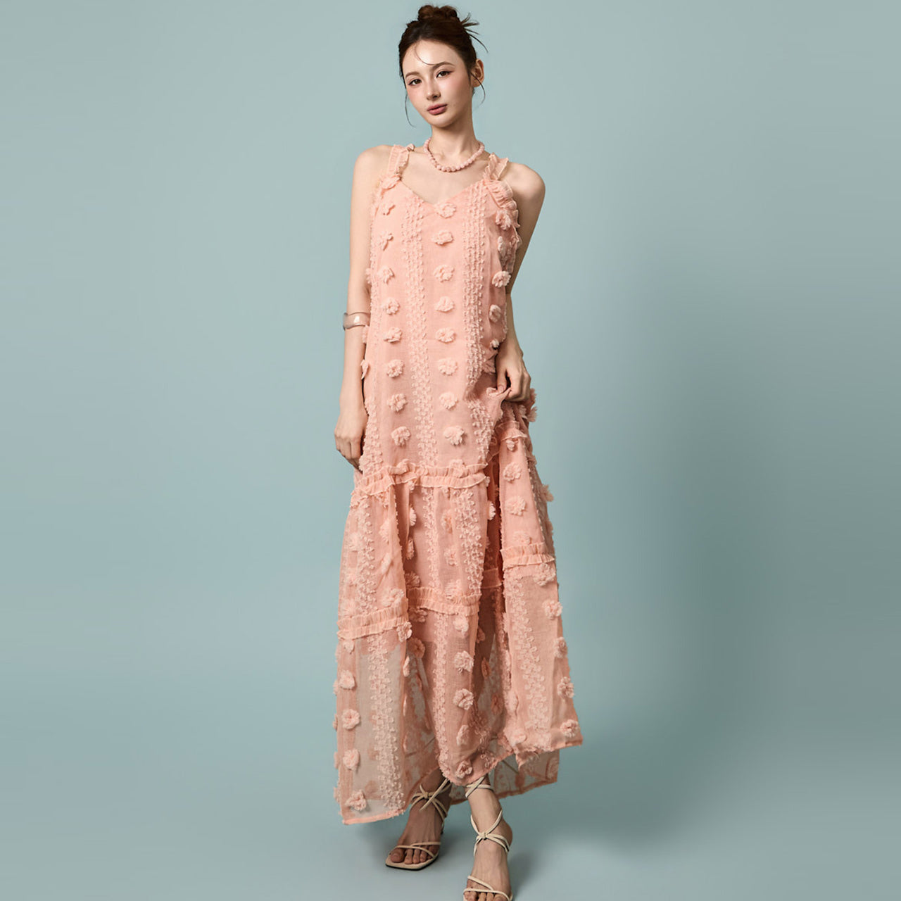 D5549 フラワーシフォンドレス