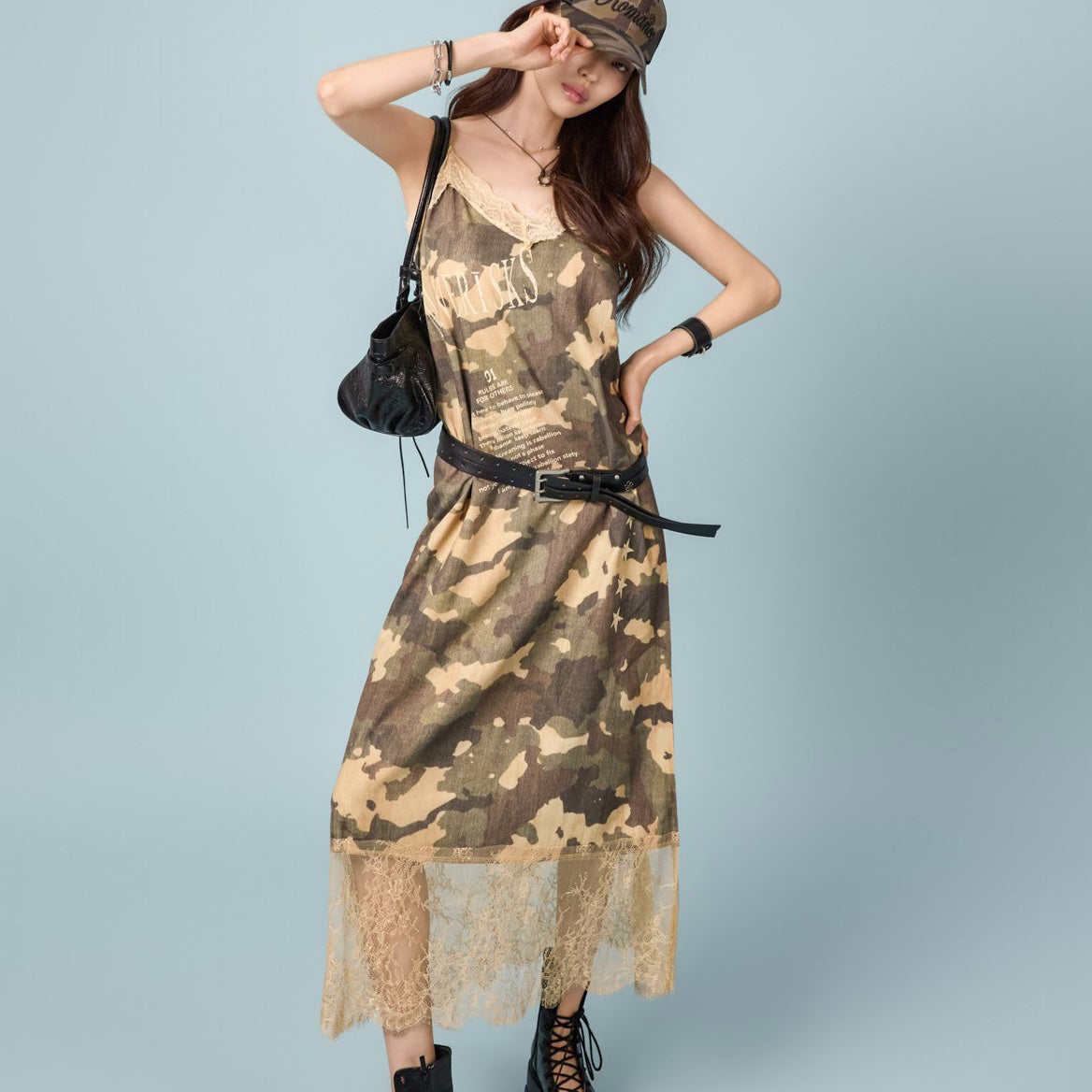 D5668 Camouflage Lace Dress