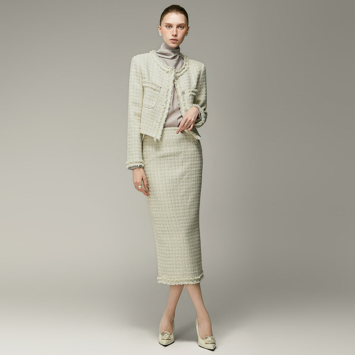 D5713 Tweed Two-Piece Set