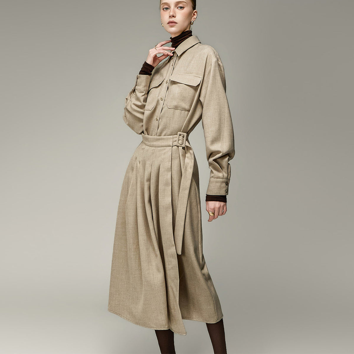D5715 Shirts Wrap Dress
