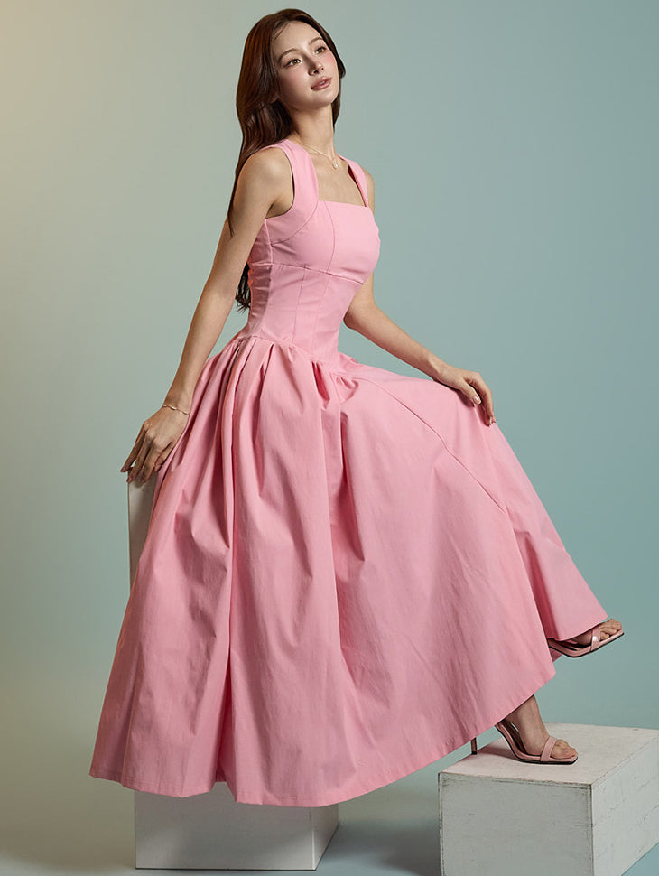 D9435 Shirring Sleeveless Dress