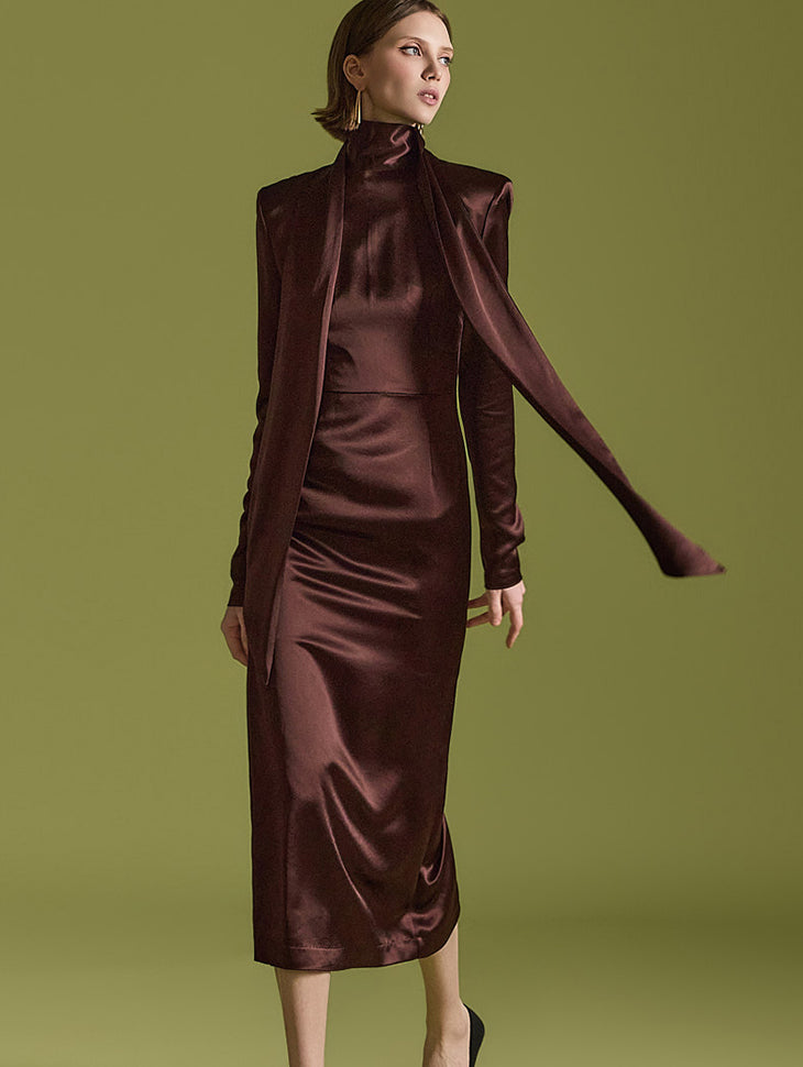 D9518 围巾连衣裙