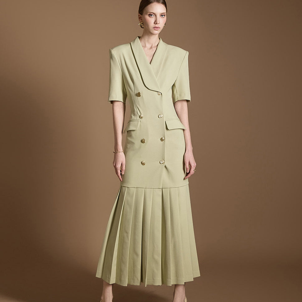 D9523 披肩领连衣裙