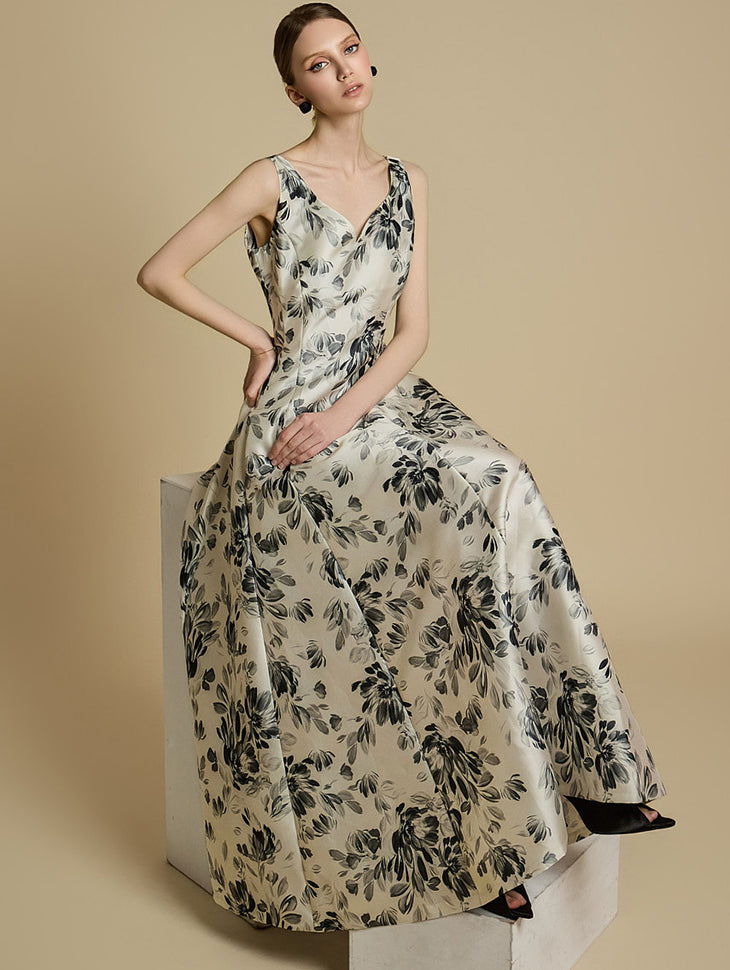 D9538 花柄ドレス