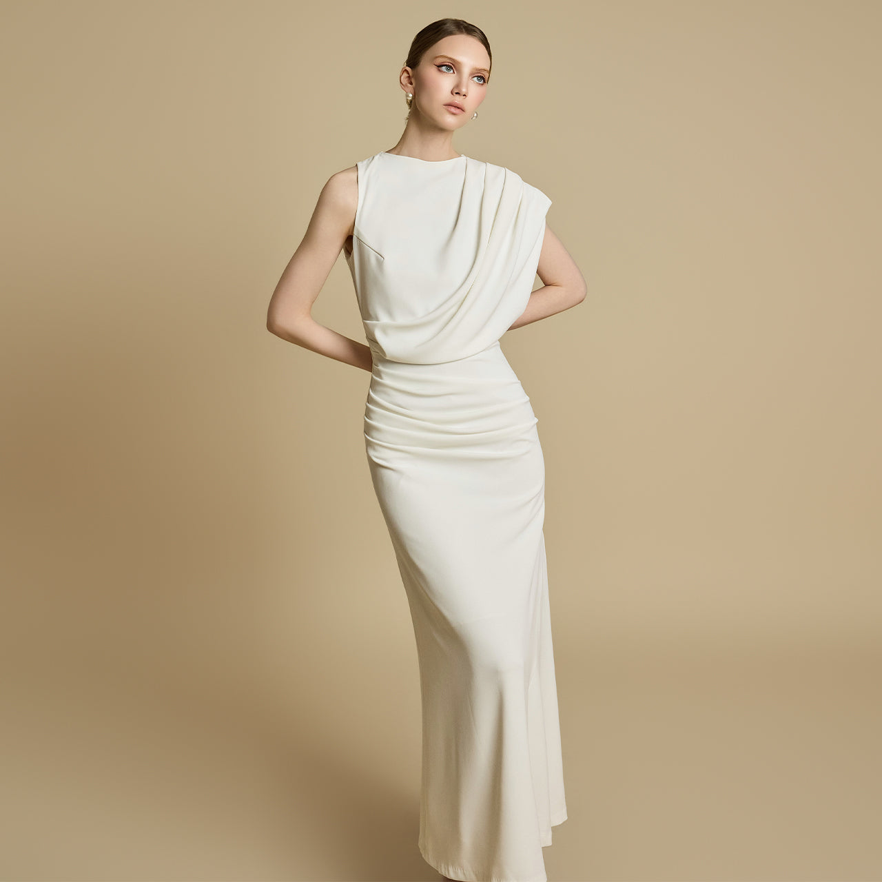 D9539 Drape Dress