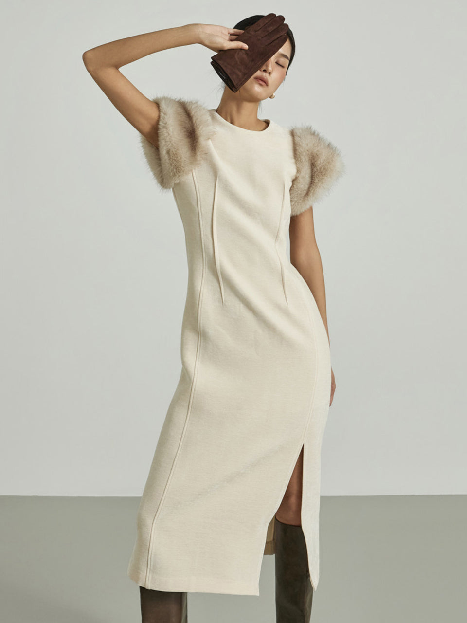 D9572 Fur Dress
