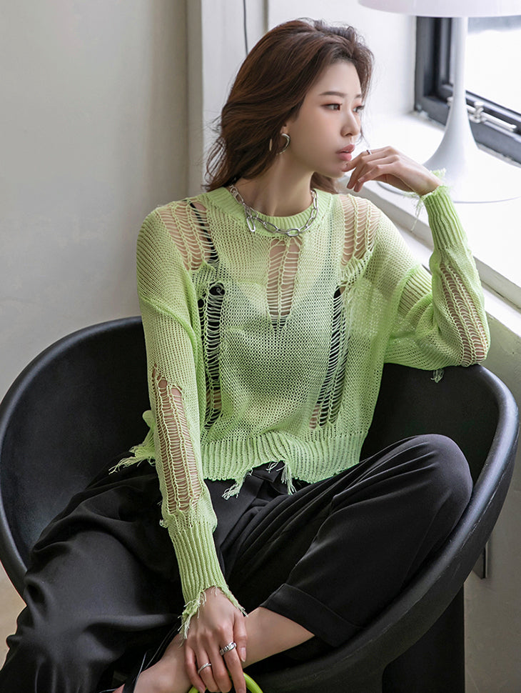 E2440 Mesh Sweater