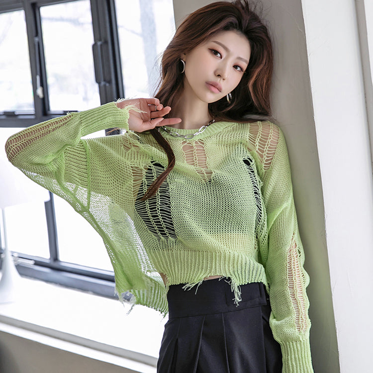 E2440 Mesh Sweater
