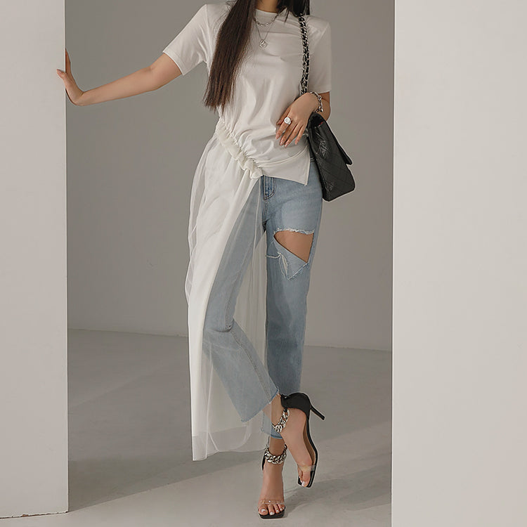 E2705 チュールトリミングトップ