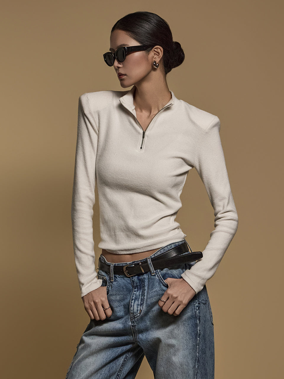 E3675 半拉链上衣