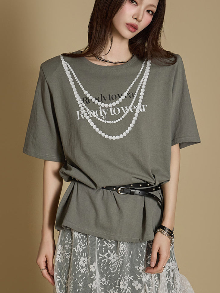 E3680 印花垫肩上衣