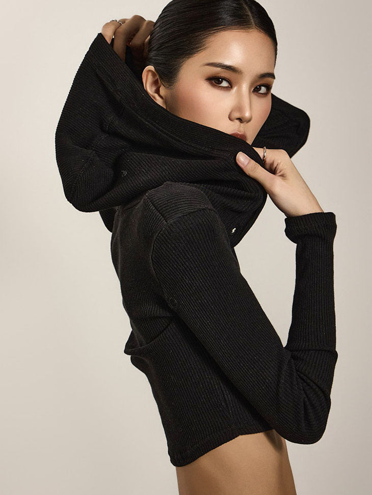 E3726 ボタンフードトップ