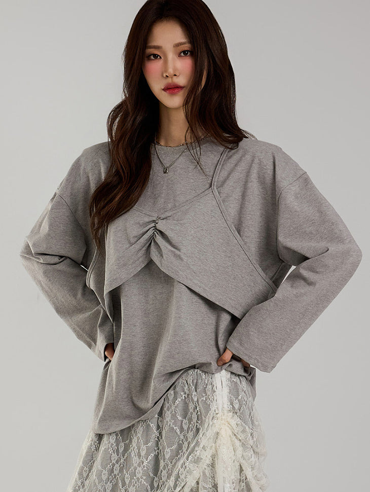 E3738 紧身胸衣层叠T恤