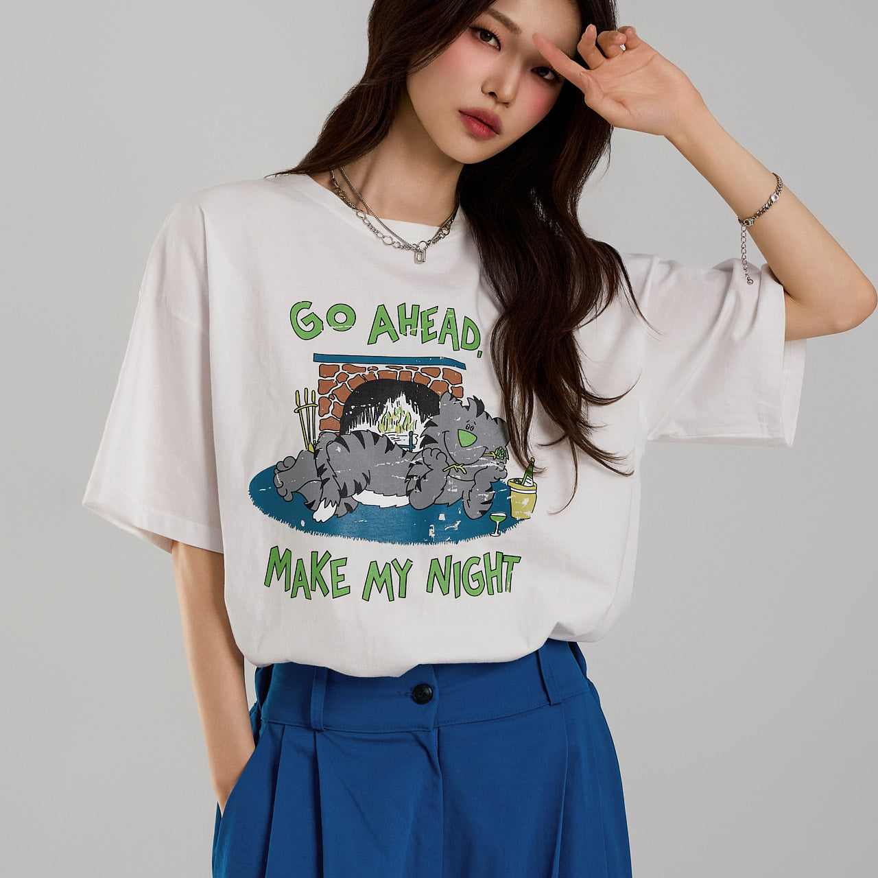E3740 Printed Short-Sleeved T-Shirt